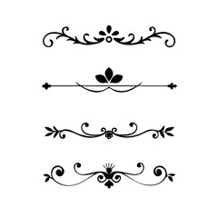 Text dividers with hearts doodle set. Wedding decorative elements. Divider ornament, borders, arrows. Hand drawn vector illustration isolated on white background
