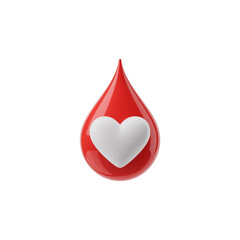 Red Blood Drop with White Heart A Symbol of Love and Donation
