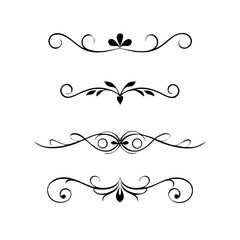 flowers, design elements.Vector design element.Gold text dividers doodle set. Wedding decorative elements. ornament, borders, floral, vintage line separators. Hand drawn vector illustration.