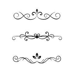 flowers, design elements.Vector design element.Gold text dividers doodle set. Wedding decorative elements. ornament, borders, floral, vintage line separators. Hand drawn vector illustration.
