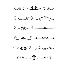 Obraz premium flowers, design elements.Vector design element.Gold text dividers doodle set. Wedding decorative elements. ornament, borders, floral, vintage line separators. Hand drawn vector illustration.