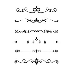 Obraz premium flowers, design elements.Vector design element.Gold text dividers doodle set. Wedding decorative elements. ornament, borders, floral, vintage line separators. Hand drawn vector illustration.