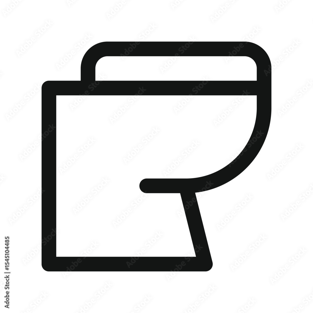 Poster floor standing wc ui icon, floor standing toilet simple line user interface vector symbol