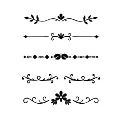Obraz premium flowers, design elements.Vector design element.Gold text dividers doodle set. Wedding decorative elements. ornament, borders, floral, vintage line separators. Hand drawn vector illustration.