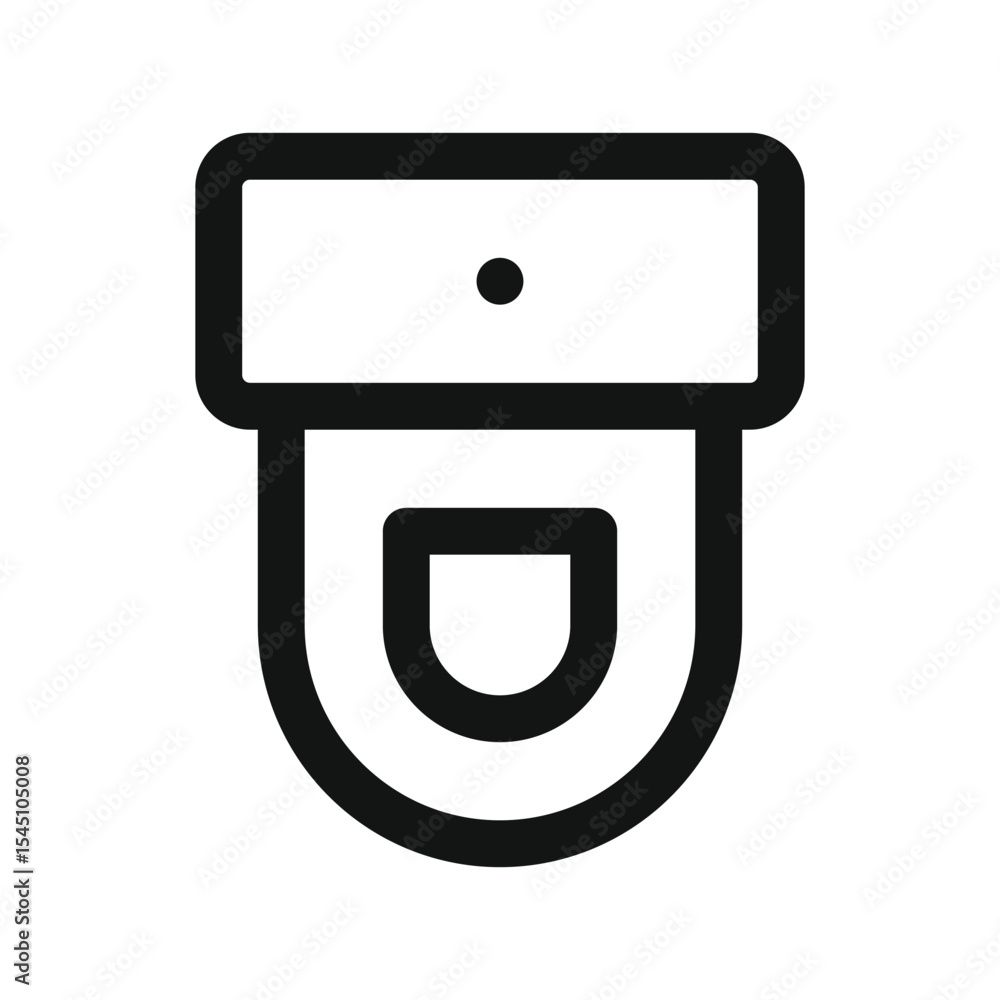 Poster toilet top view ui icon, wc top view simple line user interface vector symbol