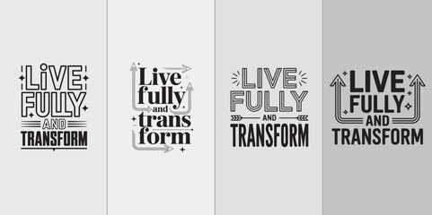 Motivational Typography Art Vector Set Uplifting Quote Designs for Posters and Apparel