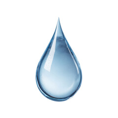 Clear Water Droplet Isolated on White Background with Reflections and Shadows for Use in Design and Artistic Projects Transparent background or png