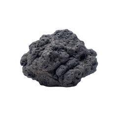 Obraz premium Natural Black Volcanic Rock with Unique Texture and Irregular Shape Displaying Rough Surface Detail and Earthy Appearance Transparent background or png