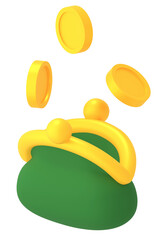 がま口財布とコイン