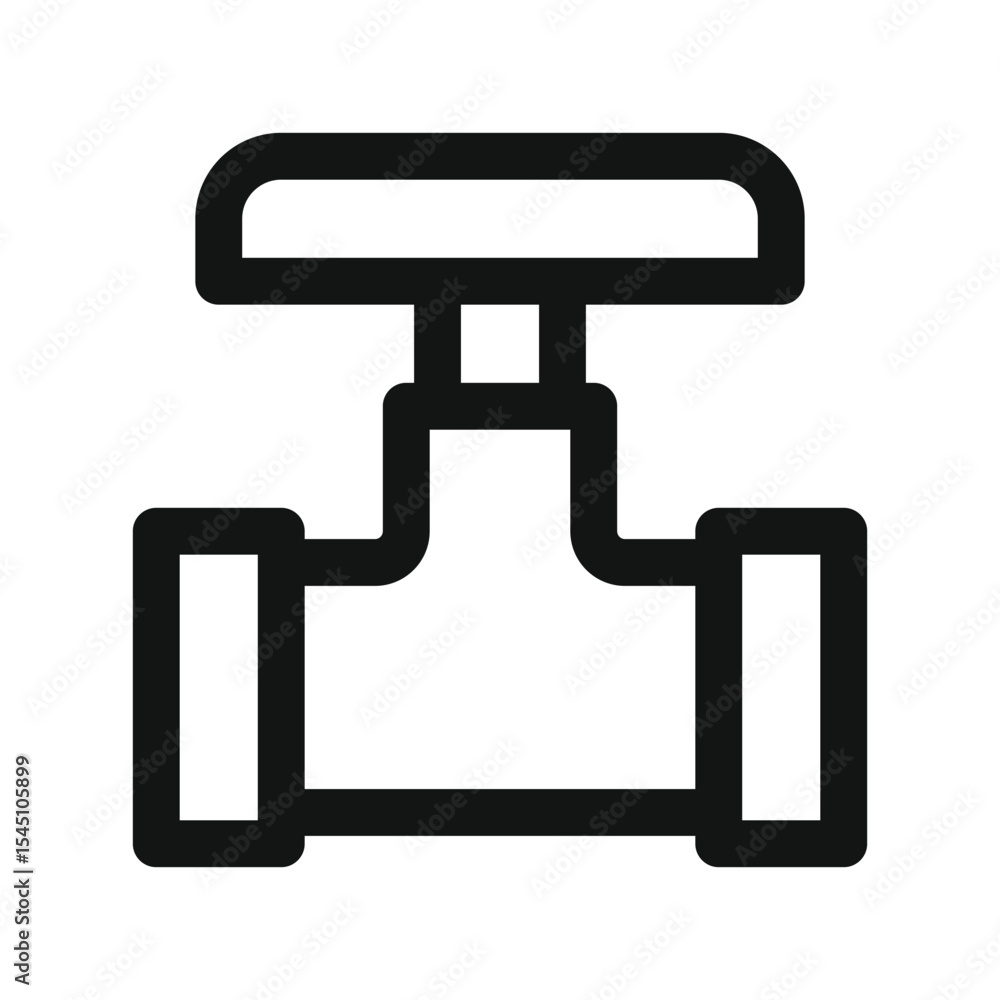 Poster valve ui icon, round valve simple line user interface vector symbol