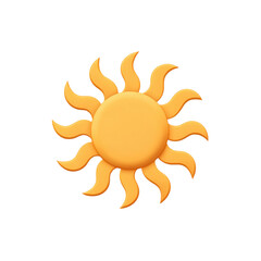 Naklejka premium Bright and Cheerful Sun Icon Symbolizing Warmth, Happiness, and Outdoor Activities in Clear Blue Sky Transparent background or png