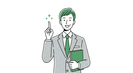 Confident Businessman with Idea, Illustration