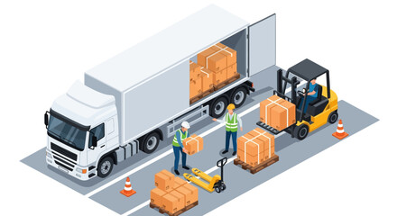 Efficient Cargo Delivery Truck Loading and Unloading Process