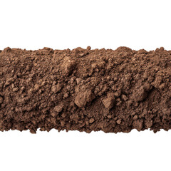 Close-Up View of Raw Earthy Soil Texture for Gardening, Agriculture, and Landscape Projects in Natural Brown Color Transparent background or png