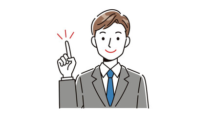 Businessman with an Idea  Illustration of a Man in a Suit with a Pointing Finger