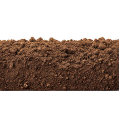 Close-Up of Rich, Dark Brown Soil with Fine Texture and Small Pebbles for Agriculture and Gardening Use Transparent background or png