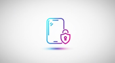 Smartphone Security: Protected Mobile Phone with Lock and Shield Icon