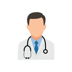 Male Doctor Faceless Character Illustration
