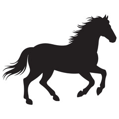 Equestrian Horse Silhouette Vector Design. Silhouette of galloping horse isolated on white background vector illustration