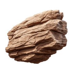 Natural Rock Formation on White Background Capturing Textures and Patterns in Earthy Tones and Colors for Creative Projects Transparent background or png