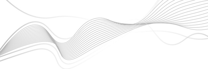 Fototapeta premium Thin wavy line abstract background. Wavy line horizontal divider outline minimalist background. Abstract black lines wave curve motion on white background. Vector Illustration.