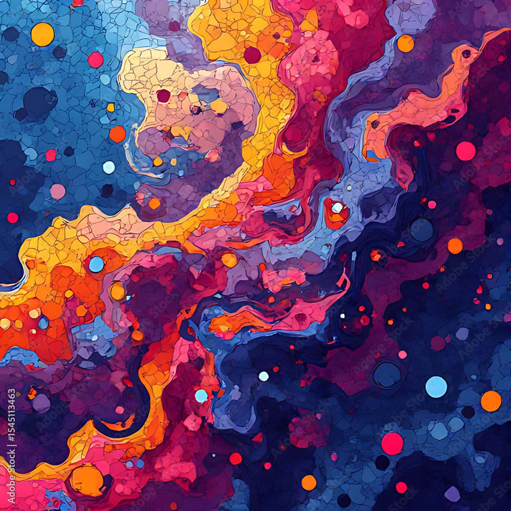 Aufkleber abstract background with colorful splashes colorful abstract fractal pattern with vibrant circular s