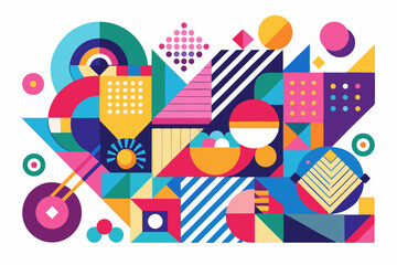 Obraz premium Ideal for creative projects needing a fun, energetic 80s/90s aesthetic.
