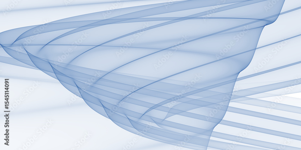 Poster abstract light blue background with transparent flowing curved lines creating a soft and airy feel d