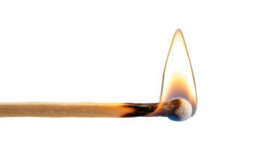Lit matchstick illustration isolated
