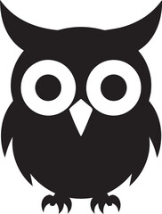 Owl Head Silhouette in Black | Wild Bird Face Illustration Vector Format