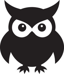 Fototapeta premium Owl Head Silhouette in Black | Wild Bird Face Illustration Vector Format