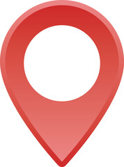 イラスト素材：マップのピン　ベクター 3D　オレンジ　赤　red pin point. pin location icons.