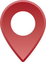 イラスト素材：マップのピン　ベクター 3D　オレンジ　赤　red pin point. pin location icons.
