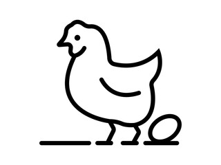 chicken or hen outline vector illustration.hen chicken outline icon on white background.
