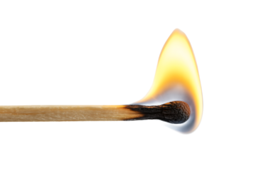 Lit matchstick illustration isolated