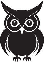 Owl Head Silhouette in Black | Wild Bird Face Illustration Vector Format