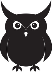 Owl Head Silhouette in Black | Wild Bird Face Illustration Vector Format