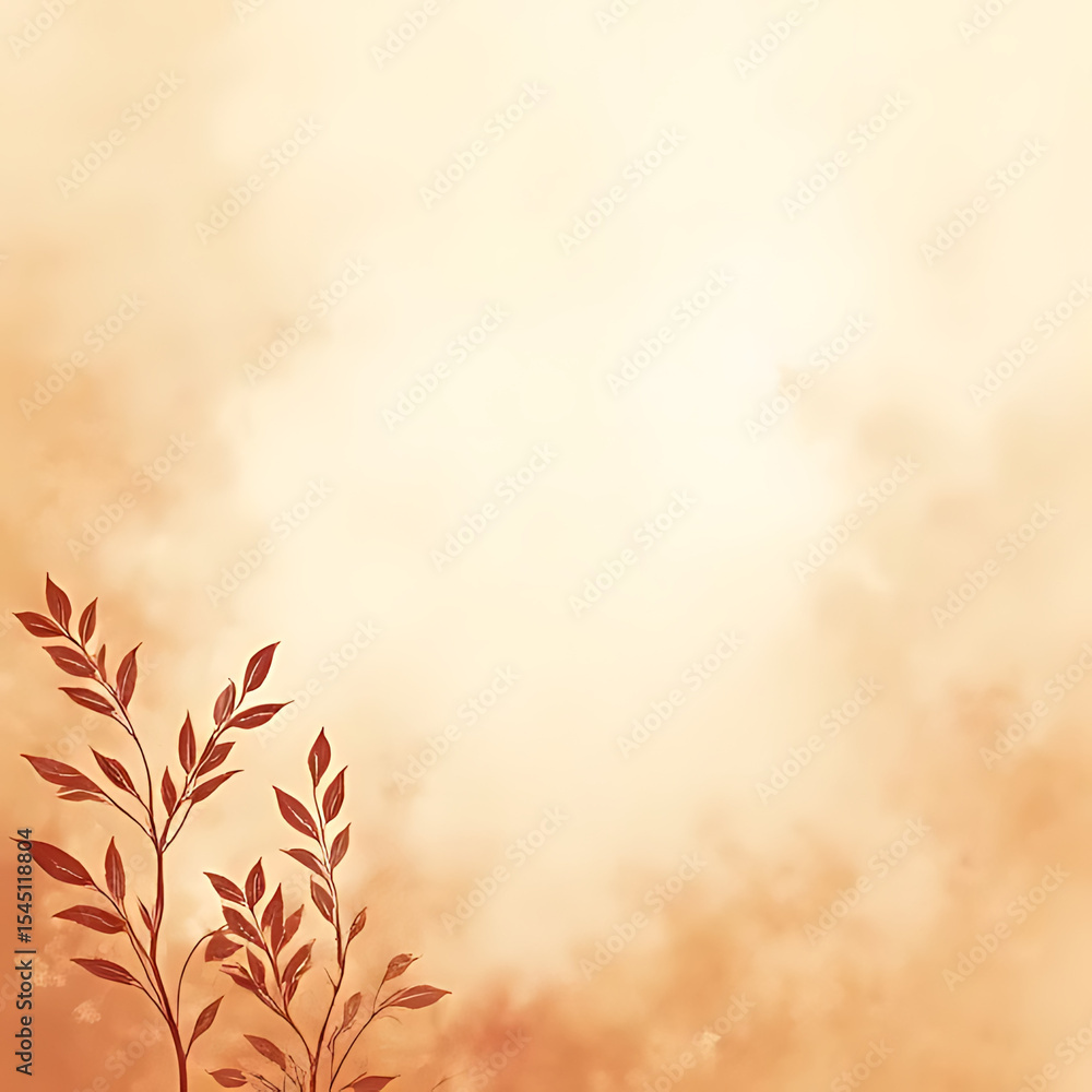 Poster autumn leaves background soft watercolor background with delicate autumn leaves and subtle splashes 