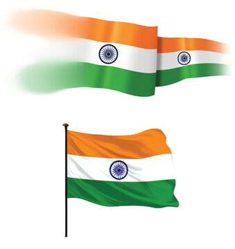 Indian flag vector. India waving flags