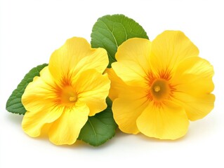 yellow flowers isolated on white background