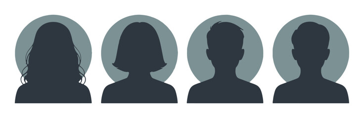 User Profile Avatar Silhouette Icon Set