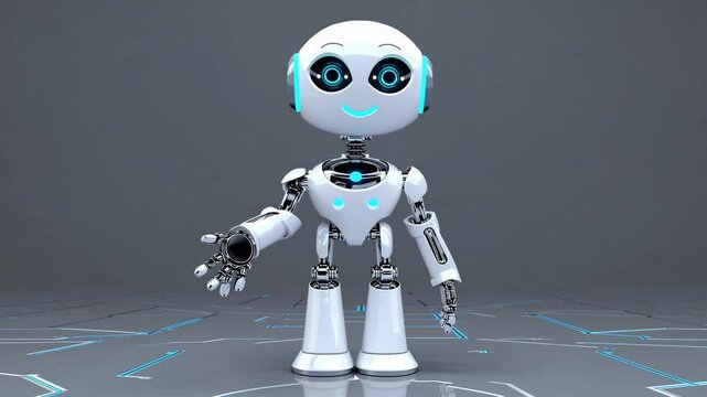  3d vector robot. AI bot character illustration for science and business. Design realistic render robot modern technology. Chatbot to help customers.
