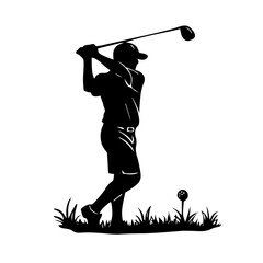 golfer silhouette vector