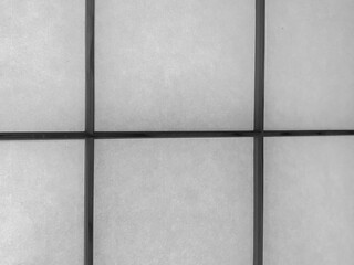 日本のシンプルな障子。クローズアップ。モノクロ。