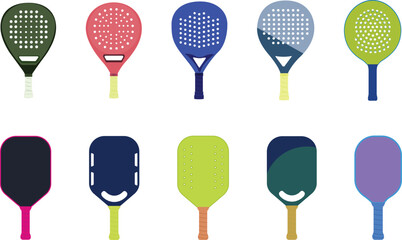 All types of rackets for Platform, paddle, pop, padel tennis and pickleball