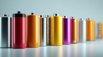 Fototapeta premium Batteries from full to empty in sequence