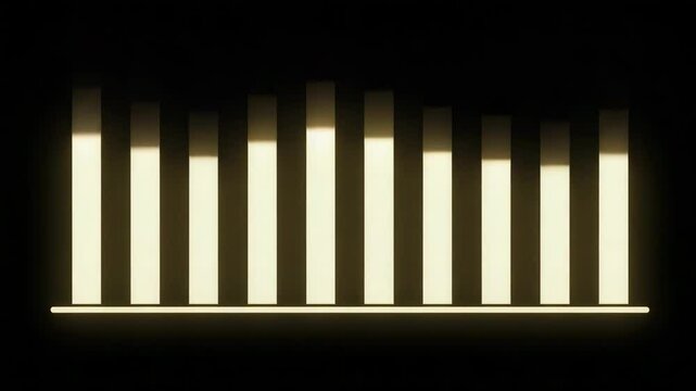 Abstract Glowing Bar Graph in Dark Background