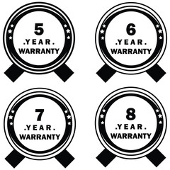 
Black and white warranty badges for  years.

