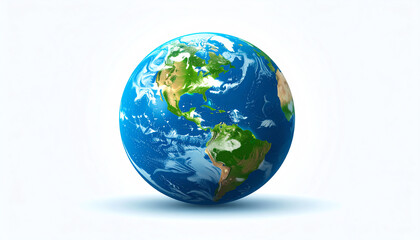 Fototapeta premium A vibrant globe showcasing the Earth's landmasses and oceans, symbolizing the planet's beauty and diversity