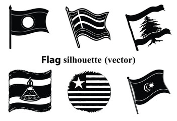 Fototapeta premium Kiribati Korea, North Korea, South Kosovo Kuwait Kyrgyzstan country flag bundle silhouette 